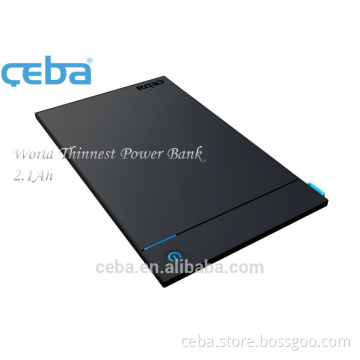 CEBA Shenzhen Manufacturer Newest and world Thinnest Portable charger 5000mAh 5 v